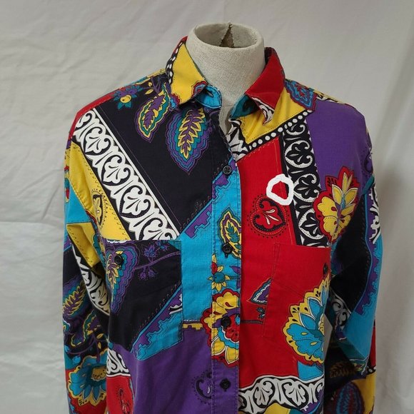 VTG FRONTIER SERIES Floral Western Colorful Shirt - Picture 12 of 12